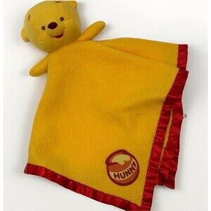 Disney Winnie The Pooh Lovey Security Blanket Yellow Honey Pot Fleece Baby Kids